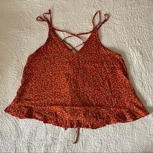 Xhilaration Red Floral Flowy Top 🌾